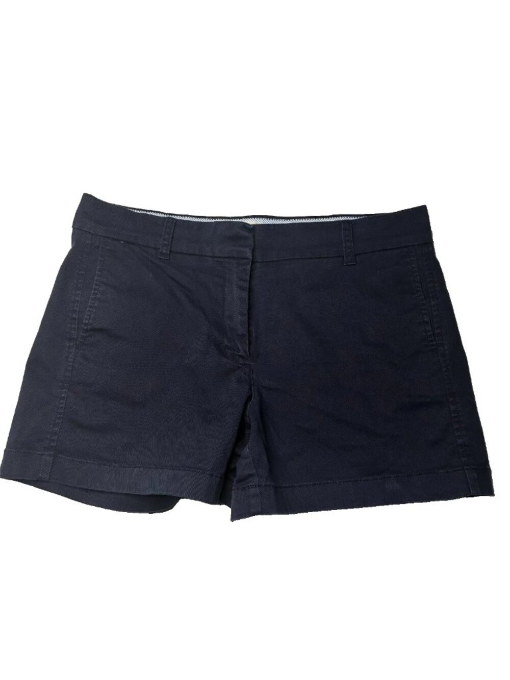 J. CREW Womens Chino Shorts US 6 Small Navy Blue Cotton Classic Luxury Nantucke